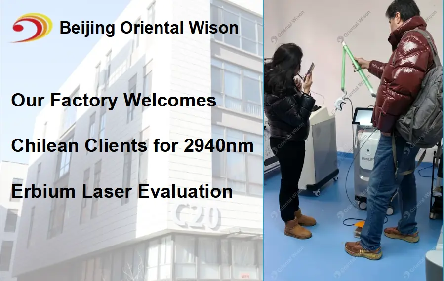 Chilenska Customers Tour Factory, testa 2940nm Erbium Laser