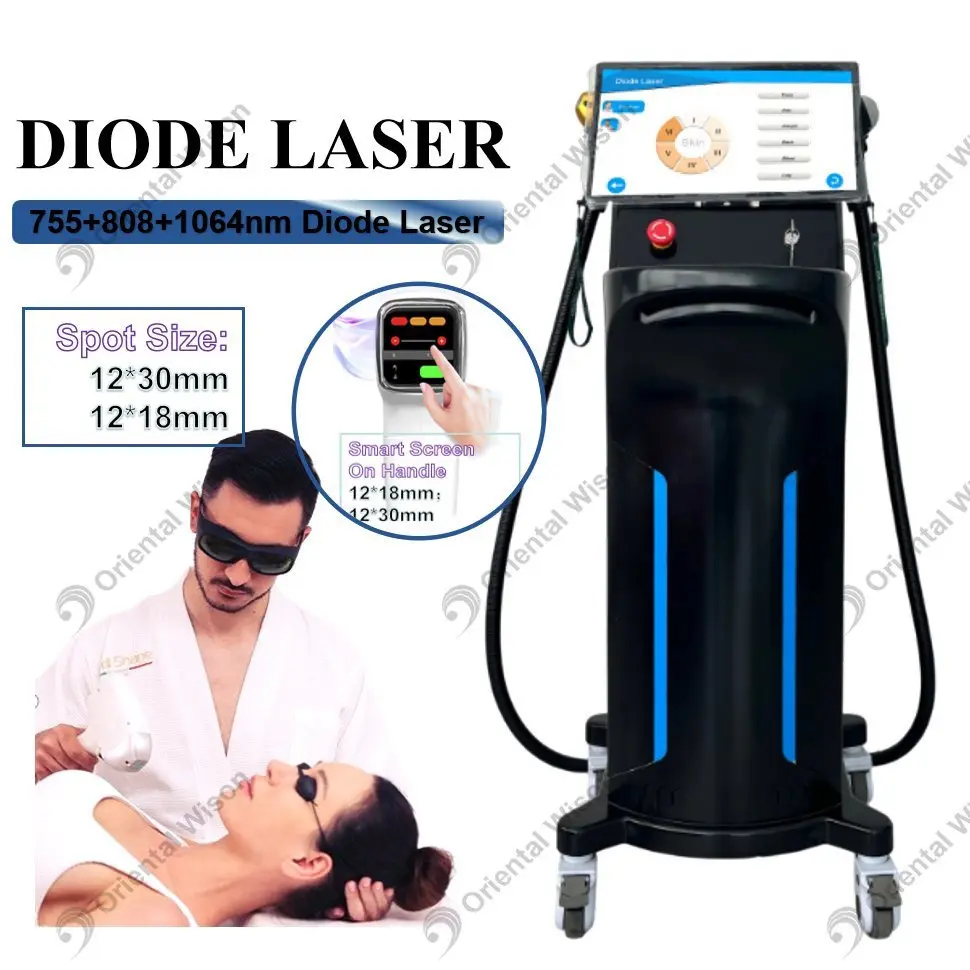 Dubbelhandtag 755 808 1064 Diodlaserhårborttagning