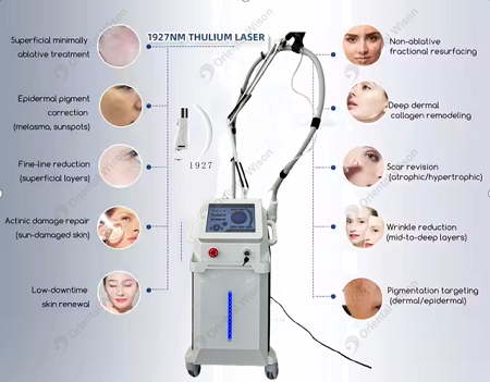 Vertikal fraktionerad 1927nm Thulium Laser Skin Anti-Aging Beauty Machine